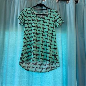LulaRoe swing top dachshund dog
